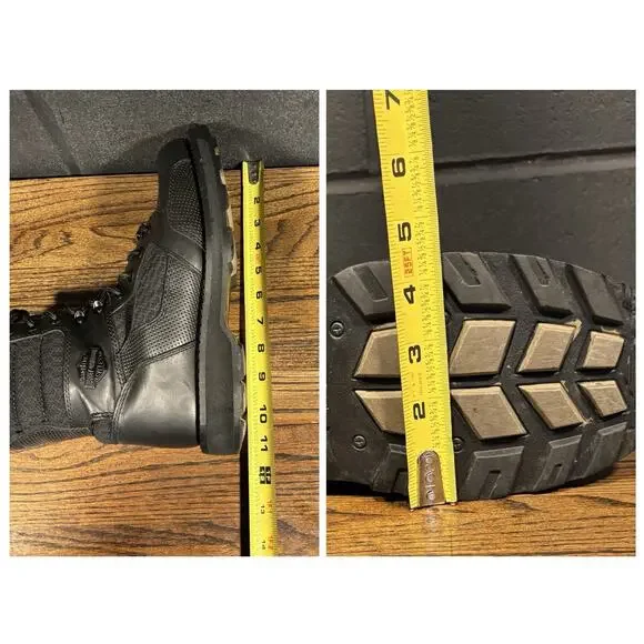 Harley Davidson D96204 6.5” Black Leather Combat Biker Boots Men’s 8 - Picture 7 of 8